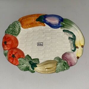 Fitz and Floyd Mixed Vegetable Canapé Plate New in box Rare VTG 1991 NIB